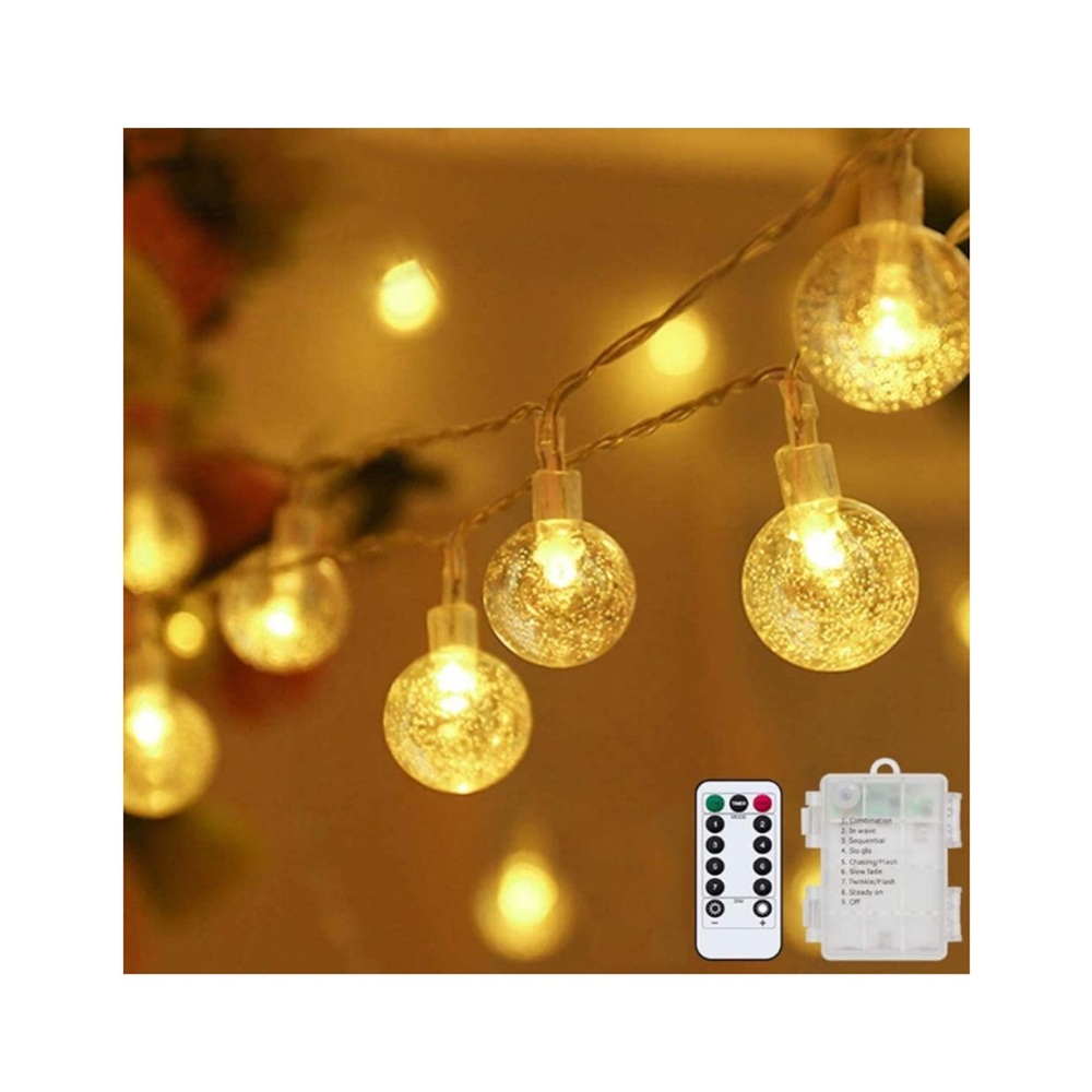 Globe Fairy Lights Battery Operated 33ft 80LED String Lights with Remote - Picture 2 of 4